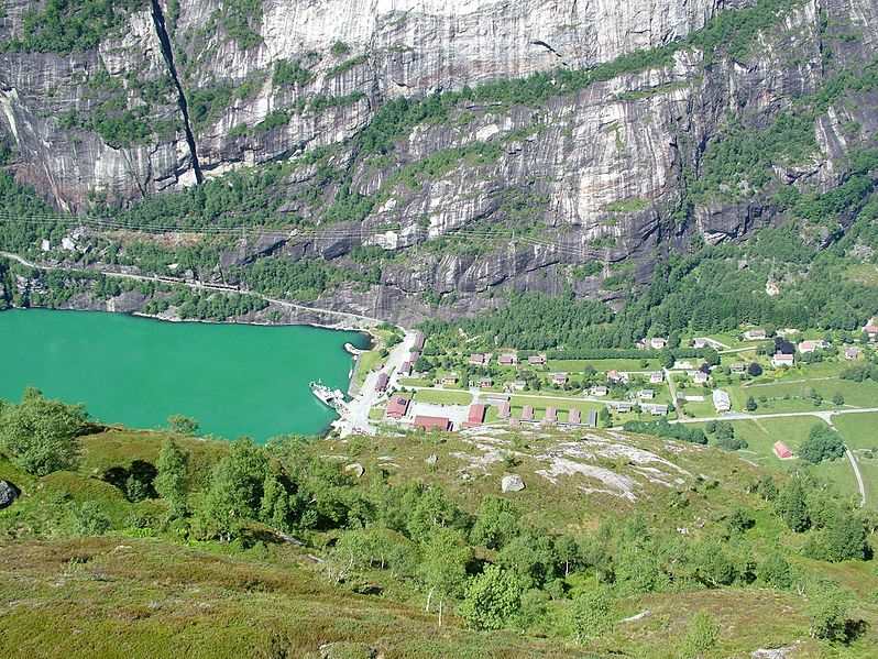 Breathtaking view of Lysefjord with Kjerag mountain in Norway, popular for hiking and outdoor adventures.